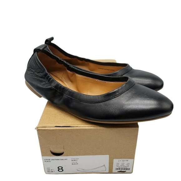 J. Crew Shoes - J. Crew Black Lizzie Leather Ballet Flats Size 8 MSRP: $80 New in Box See Pics